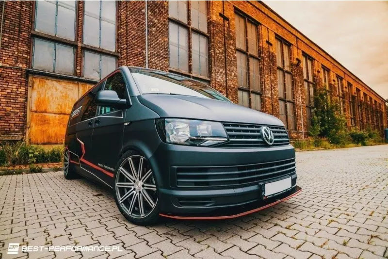 Maxton Design Frontlippe V.1 für VW T6 Hochglanz schwarz – Ansicht 1