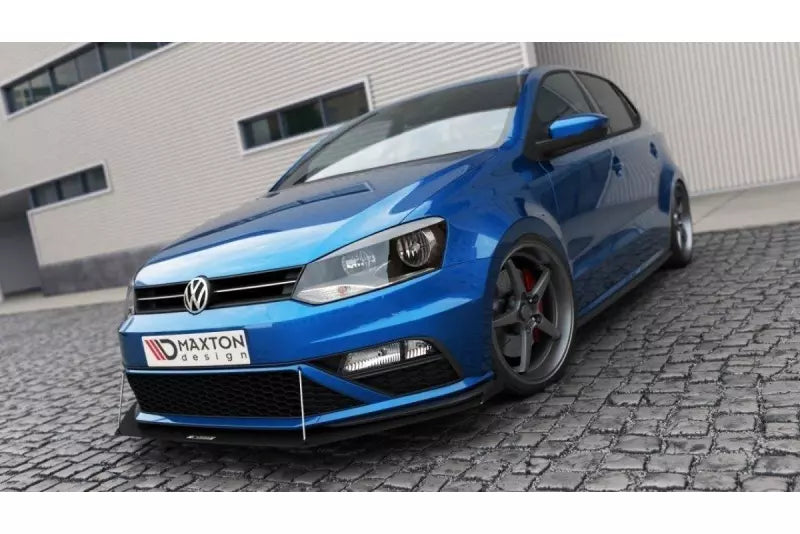 Maxton Design Street Pro Frontlippe V.2 mit Flaps für VW Polo 5 GTI Facelift schwarz – Ansicht 1