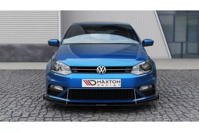 Maxton Design Street Pro Frontlippe V.2 mit Flaps für VW Polo 5 GTI Facelift schwarz – Ansicht 2