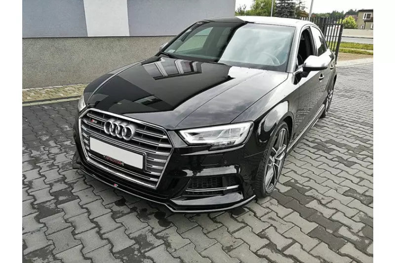 Maxton Design Frontlippe V.2 für Audi S3 / A3 S-Line 8V Facelift Hochglanz schwarz – Ansicht 1