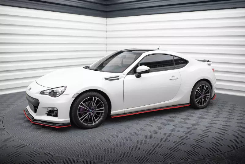 Maxton Design Seitenschweller (Paar) V.2 für Subaru BRZ / Toyota GT86 Facelift Hochglanz schwarz mit roten Streifen – Ansicht 2