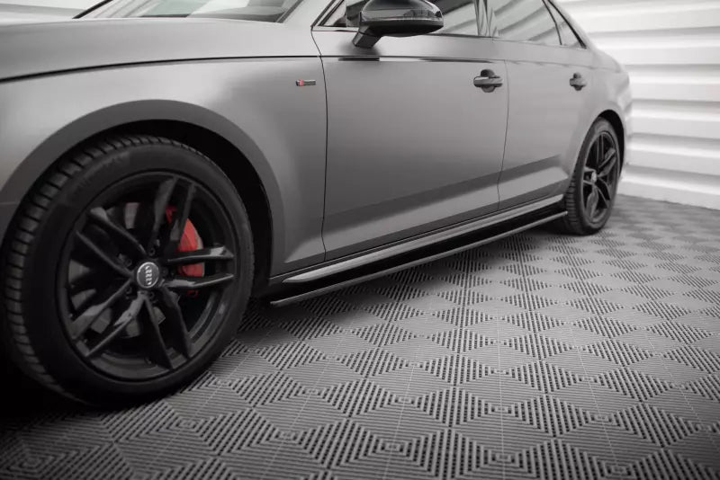 Maxton Design Seitenschweller (Paar) für Audi S4 / A4 S-Line B9 Hochglanz schwarz – Ansicht 1