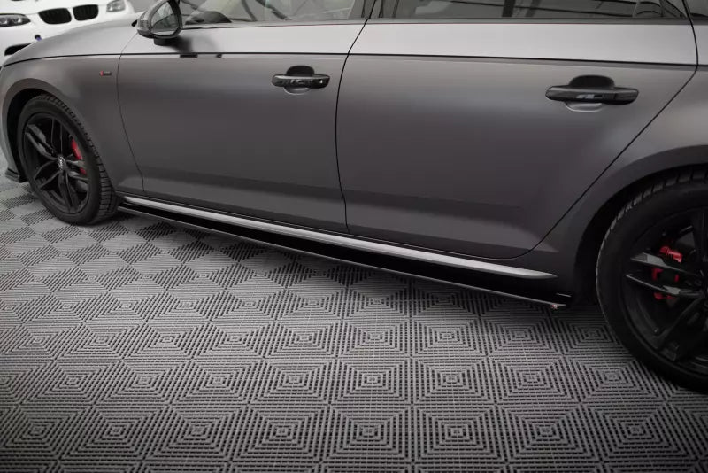 Maxton Design Seitenschweller (Paar) für Audi S4 / A4 S-Line B9 Hochglanz schwarz – Ansicht 2
