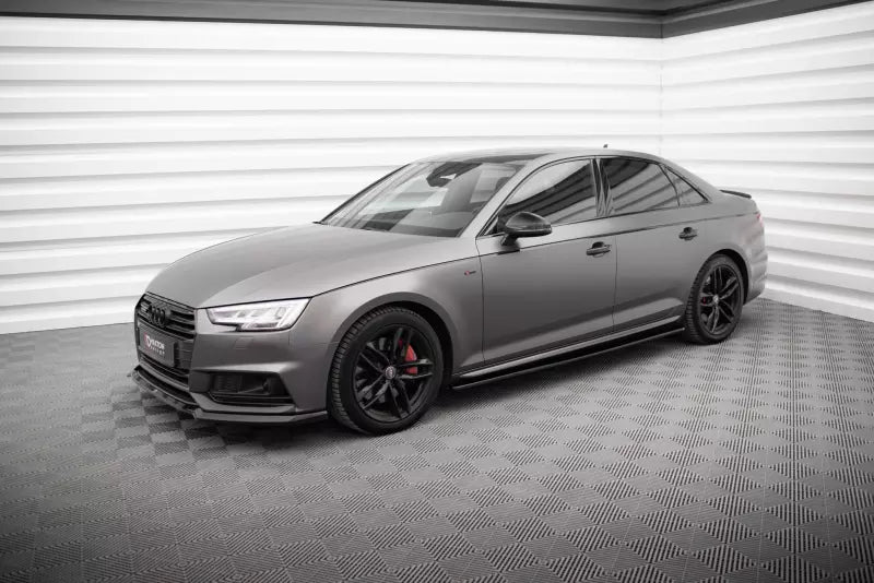 Maxton Design Seitenschweller (Paar) für Audi S4 / A4 S-Line B9 Hochglanz schwarz – Ansicht 3