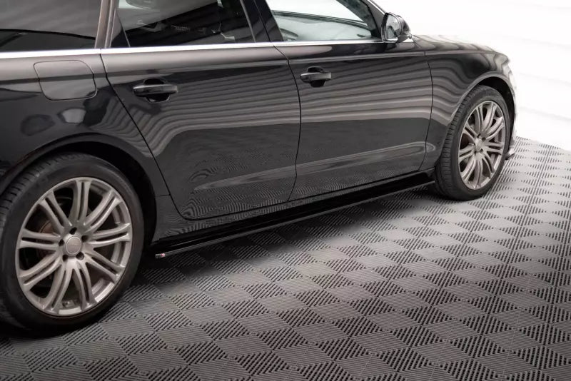 Maxton Design Seitenschweller (Paar) für Audi A6 C7 Hochglanz schwarz – Ansicht 1