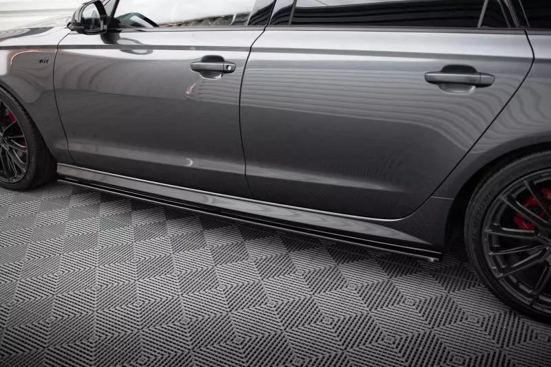 Maxton Design Seitenschweller (Paar) für Audi A6 / S6 / A6 S-Line C7 Facelift Limousine / Avant Hochglanz schwarz – Ansicht 3