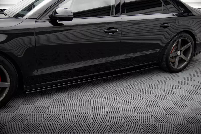 Maxton Design Seitenschweller (Paar) für Audi A8 D4 Hochglanz schwarz – Ansicht 1