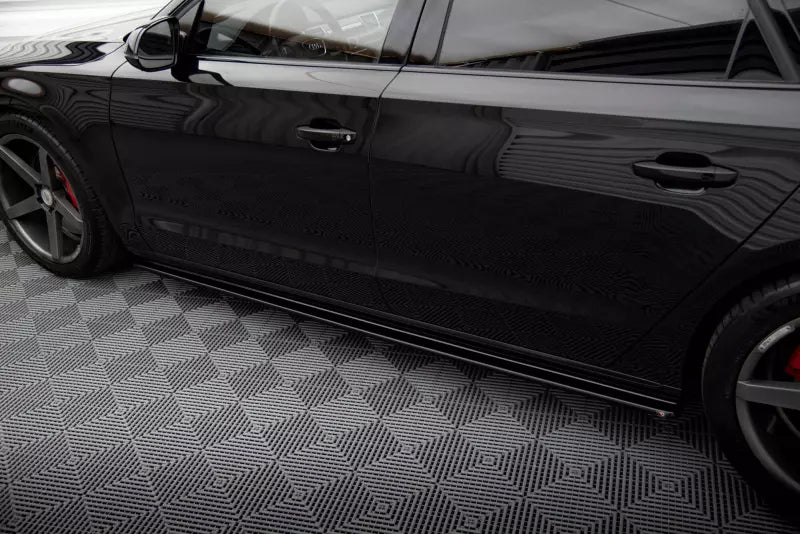 Maxton Design Seitenschweller (Paar) für Audi A8 D4 Hochglanz schwarz – Ansicht 3