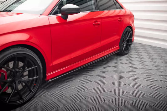 Maxton Design Seitenschweller (Paar) für Audi S3 / A3 S-Line 8V Limousine Hochglanz schwarz – Ansicht 1