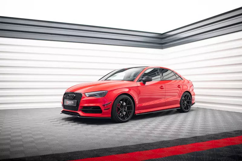 Maxton Design Seitenschweller (Paar) für Audi S3 / A3 S-Line 8V Limousine Hochglanz schwarz – Ansicht 2
