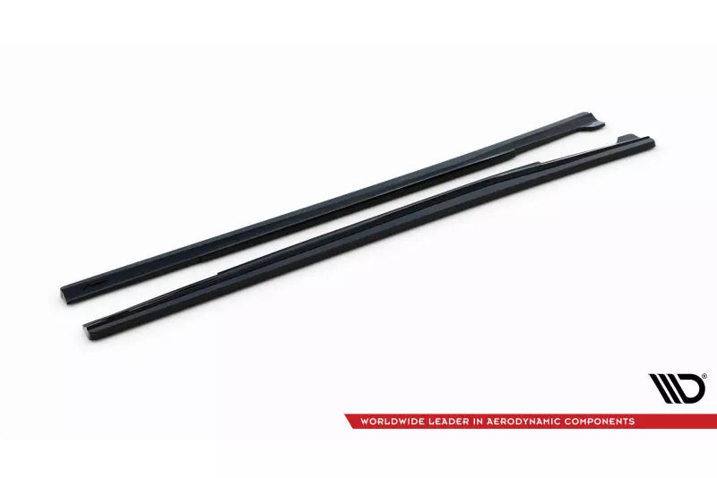 Maxton Design Seitenschweller (Paar) für Mercedes A-Klasse W176 / CLA 117 AMG / CLA 117 AMG-Line Facelift Hochglanz schwarz – Ansicht 4
