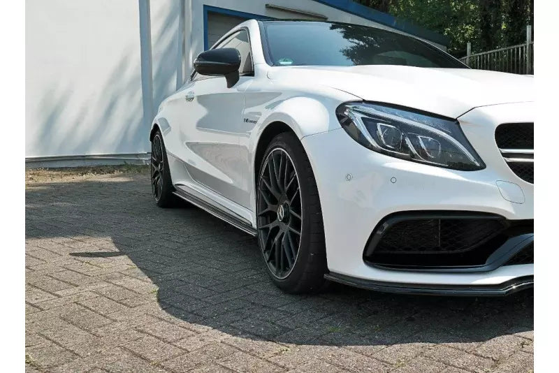 Maxton Design Seitenschweller (Paar) für Mercedes C-Klasse C205 63 AMG Coupe Hochglanz schwarz – Ansicht 2