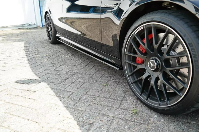 Maxton Design Seitenschweller (Paar) für Mercedes C-Klasse S Hochglanz schwarz – Ansicht 1