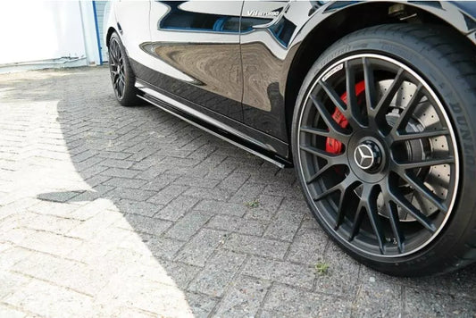 Maxton Design Seitenschweller (Paar) für Mercedes C-Klasse S Hochglanz schwarz – Ansicht 1