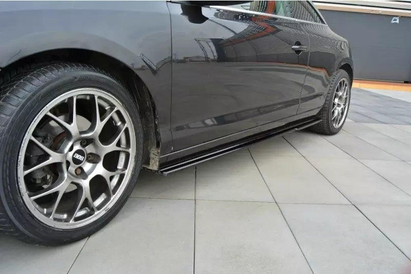 Maxton Design Seitenschweller (Paar) für Renault Laguna 3 Coupe Hochglanz schwarz – Ansicht 1