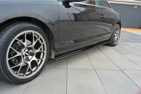 Maxton Design Seitenschweller (Paar) für Renault Laguna 3 Coupe Hochglanz schwarz – Ansicht 1