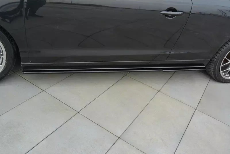 Maxton Design Seitenschweller (Paar) für Renault Laguna 3 Coupe Hochglanz schwarz – Ansicht 3