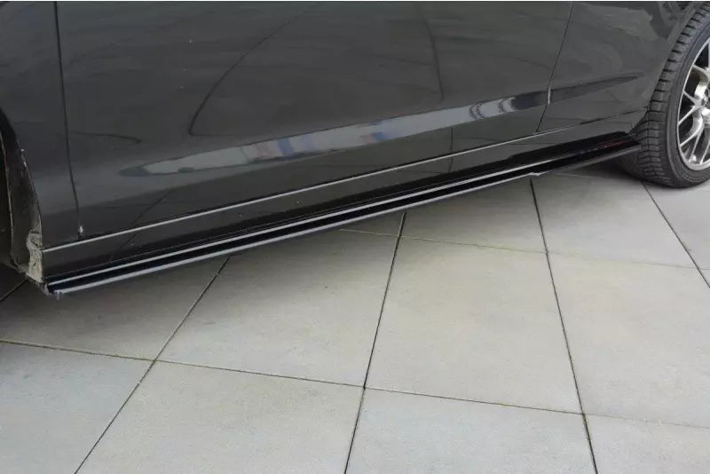 Maxton Design Seitenschweller (Paar) für Renault Laguna 3 Coupe Hochglanz schwarz – Ansicht 4