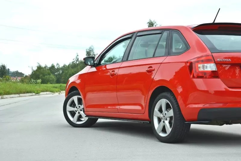 Maxton Design Seitenschweller (Paar) für Skoda Rapid Spaceback Hochglanz schwarz – Ansicht 1