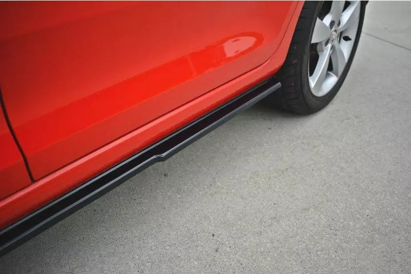 Maxton Design Seitenschweller (Paar) für Skoda Rapid Spaceback Hochglanz schwarz – Ansicht 3
