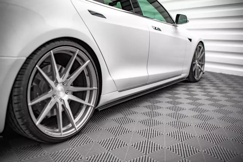 Maxton Design Seitenschweller (Paar) für Tesla Model S Facelift Hochglanz schwarz – Ansicht 1