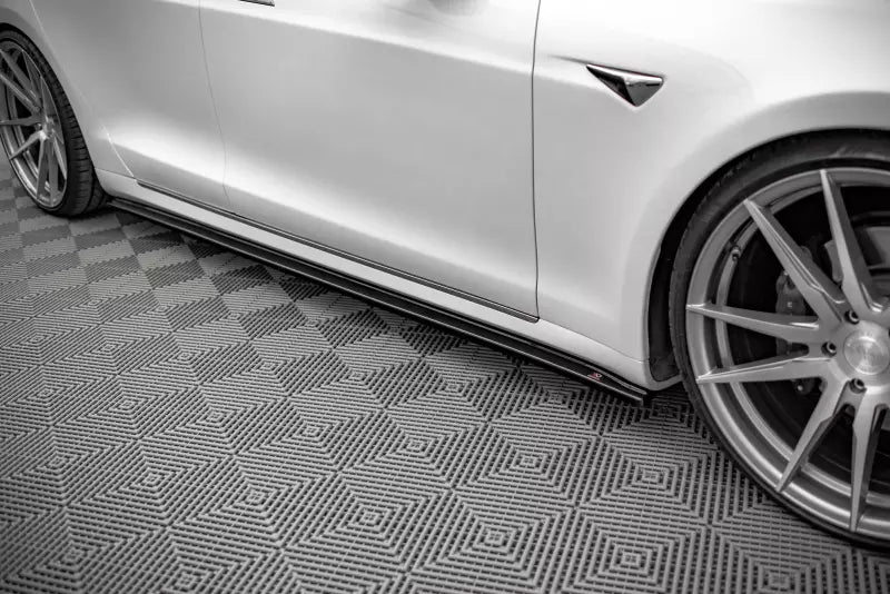Maxton Design Seitenschweller (Paar) für Tesla Model S Facelift Hochglanz schwarz – Ansicht 3