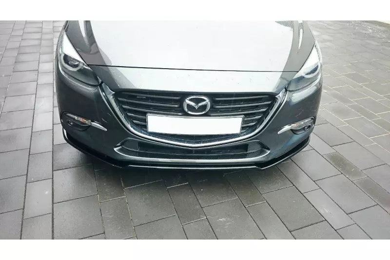 Maxton Design Frontlippe V.1 für Mazda 3 BM (Mk3) Facelift Hochglanz schwarz – Ansicht 1