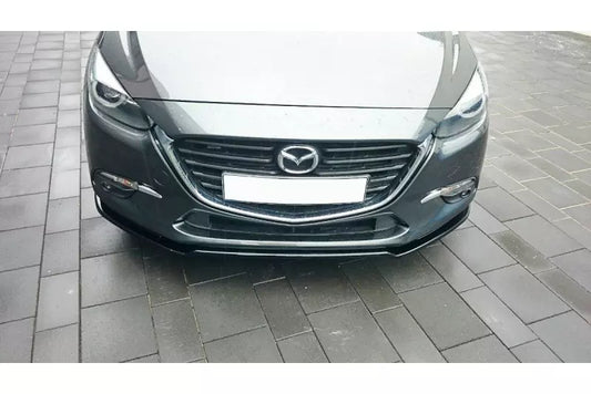 Maxton Design Frontlippe V.1 für Mazda 3 BM (Mk3) Facelift Hochglanz schwarz – Ansicht 1