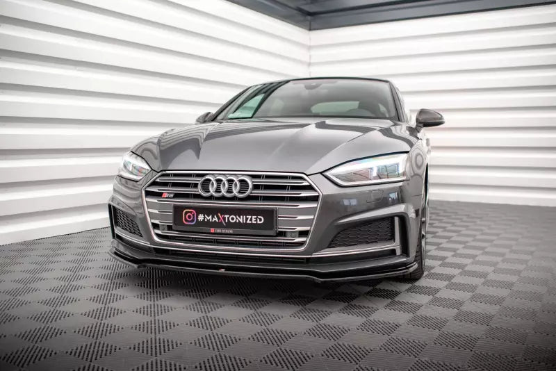 Maxton Design Frontlippe V.1 für Audi S5 / A5 S-Line Coupe / Sportback B9 F5 Hochglanz schwarz – Ansicht 1