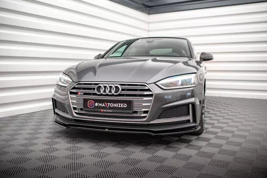 Maxton Design Frontlippe V.1 für Audi S5 / A5 S-Line Coupe / Sportback B9 F5 Hochglanz schwarz – Ansicht 1