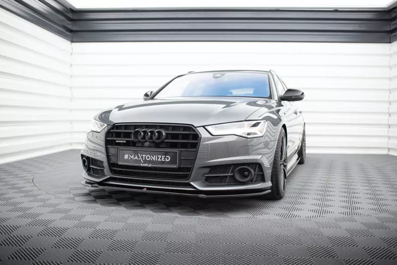Maxton Design Frontlippe V.1 für Audi A6 / S6 / A6 S-Line 4G / C7 Facelift Hochglanz schwarz – Ansicht 1