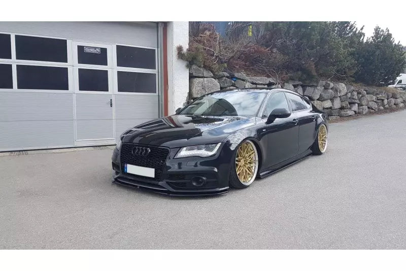 Maxton Design Frontlippe V.1 für Audi S7 / A7 S-Line C7 Hochglanz schwarz – Ansicht 1