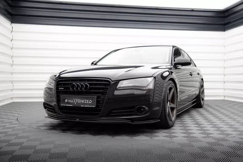 Maxton Design Frontlippe V.1 für Audi A8 D4 Hochglanz schwarz – Ansicht 1