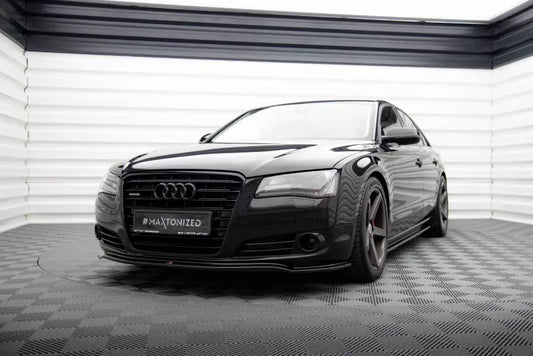 Maxton Design Frontlippe V.1 für Audi A8 D4 Hochglanz schwarz – Ansicht 1