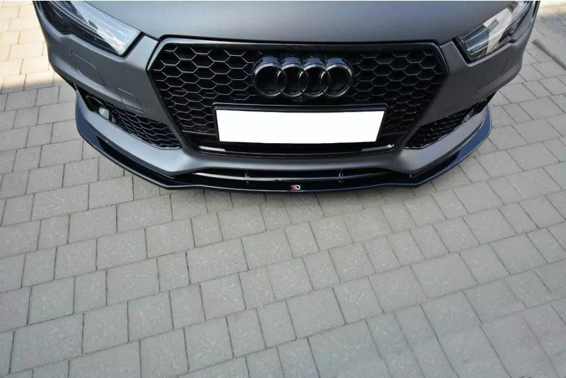 Maxton Design Frontlippe V.1 für Audi RS7 C7 Facelift Hochglanz schwarz – Ansicht 4