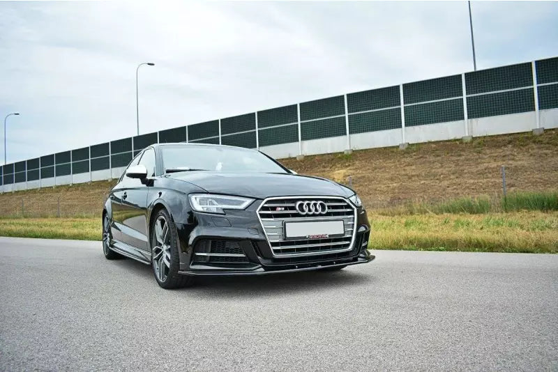 Maxton Design Frontlippe V.1 für Audi S3 / A3 S-Line 8V Facelift Hochglanz schwarz – Ansicht 3