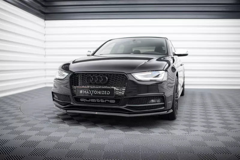 Maxton Design Frontlippe V.1 für Audi S4 B8 Facelift Hochglanz schwarz – Ansicht 1