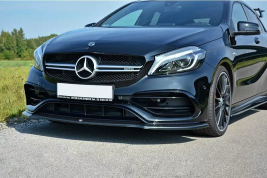 Maxton Design Frontlippe V.1 für Mercedes A-Klasse W176 AMG Facelift Hochglanz schwarz – Ansicht 1