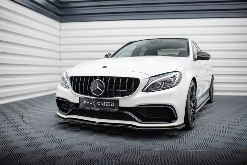 Maxton Design Frontlippe V.1 für Mercedes C63 AMG S205 Kombi Hochglanz schwarz – Ansicht 1