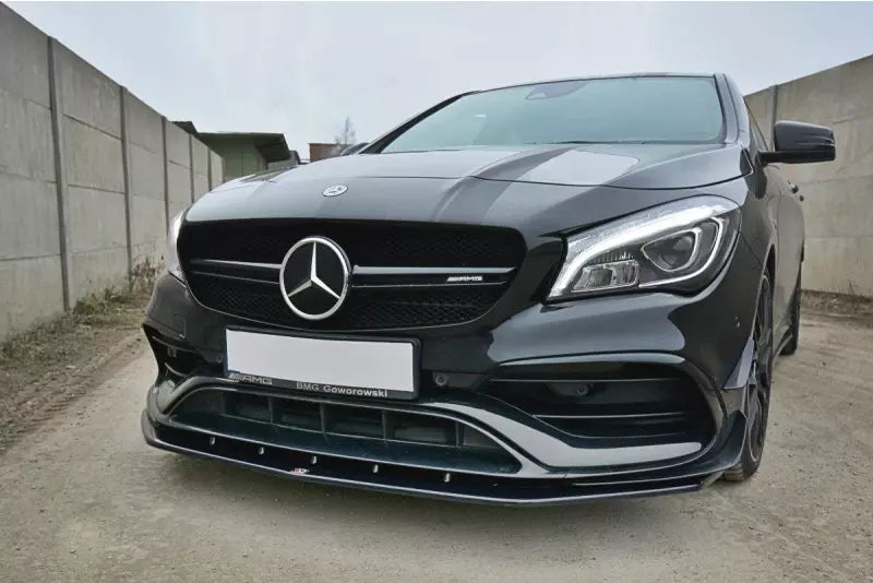 Maxton Design Frontlippe V.1 für Mercedes CLA A45 AMG C117 Facelift Hochglanz schwarz – Ansicht 1