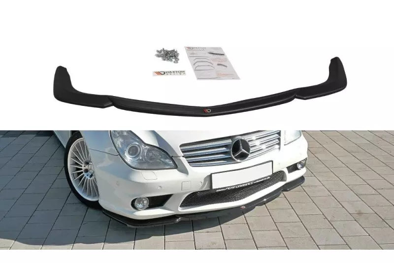 Maxton Design Frontlippe V.1 für Mercedes CLS 55AMG C219 Hochglanz schwarz – Ansicht 1