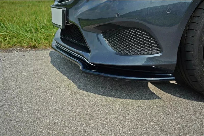 Maxton Design Frontlippe V.1 für Mercedes E-Klasse Coupe C207 / Cabrio A207 Facelift Hochglanz schwarz – Ansicht 3