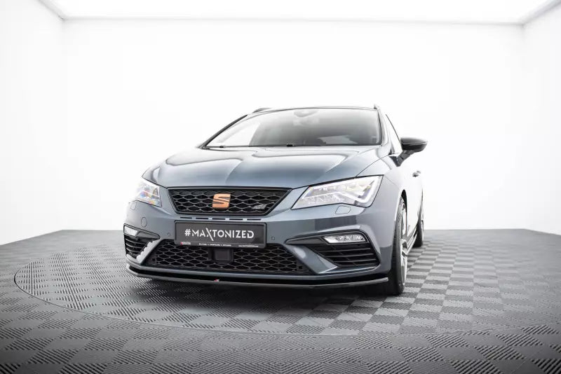 Maxton Design Frontlippe V.1 für Seat Leon 3 (Typ 5F) Cupra / FR Facelift Hochglanz schwarz – Ansicht 1