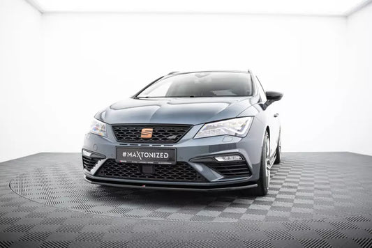 Maxton Design Frontlippe V.1 für Seat Leon 3 (Typ 5F) Cupra / FR Facelift Hochglanz schwarz – Ansicht 1