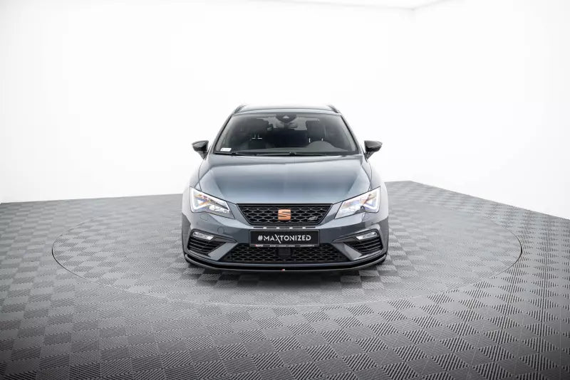 Maxton Design Frontlippe V.1 für Seat Leon 3 (Typ 5F) Cupra / FR Facelift Hochglanz schwarz – Ansicht 2
