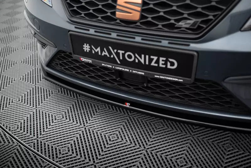 Maxton Design Frontlippe V.1 für Seat Leon 3 (Typ 5F) Cupra / FR Facelift Hochglanz schwarz – Ansicht 3