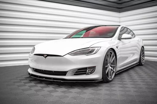 Maxton Design Frontlippe V.1 für Tesla Model S Facelift Hochglanz schwarz – Ansicht 1