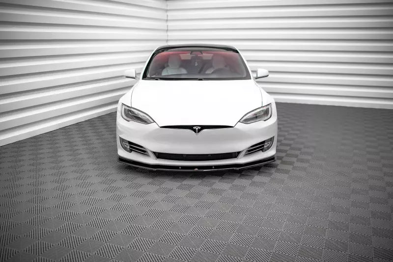 Maxton Design Frontlippe V.1 für Tesla Model S Facelift Hochglanz schwarz – Ansicht 2