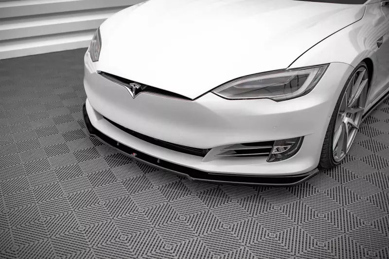 Maxton Design Frontlippe V.1 für Tesla Model S Facelift Hochglanz schwarz – Ansicht 3