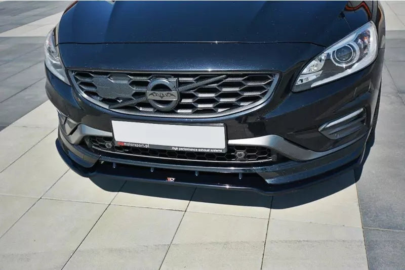 Maxton Design Frontlippe V.1 für Volvo V60 Polestar Facelift Hochglanz schwarz – Ansicht 1